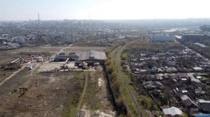 Руины завода Серп и молот в Харькове. Харьков с высоты. Апрель 2021.