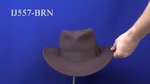 IJ557-BRN Шляпа фетровая Indiana Jones Outback