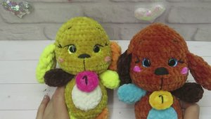 Мастер-класс по милой собачке Ами Как связать собаку крючком из плюшевой пряжи Амигуруми