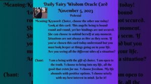 Daily Fairy Wisdom Oracle Card November 5, 2023 #tarot