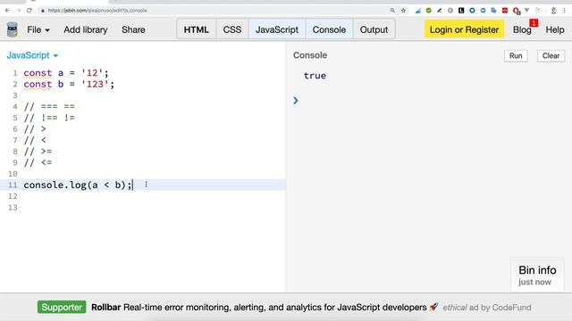 Операторы сравнения в JavaScript