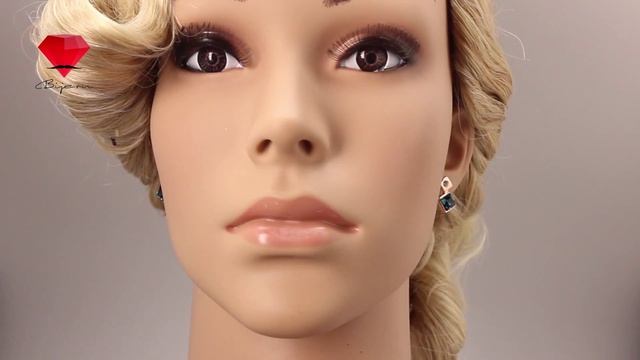 Bije.ru: Квадратные серьги с бирюзовыми кристаллами Swarovski Alfrede (Альфред) смотреть онлайн