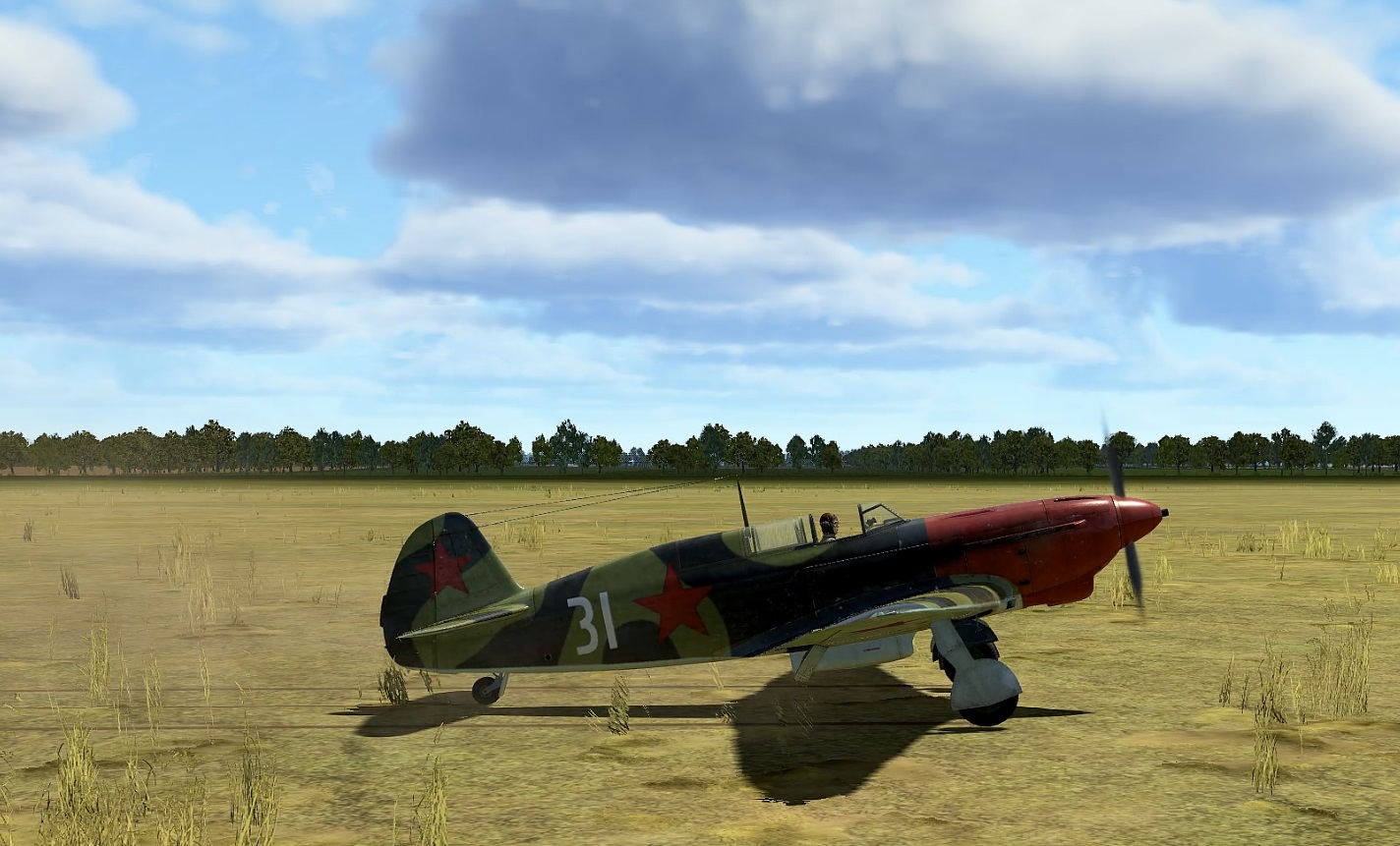 Як-7б против  Bf109 E-7,  мессер совсем рядом с аэродромом. Взлет, бой, посадка.