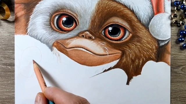 Рисую Рождественского гремлина Гизмо. / Drawing Christmas Gremlin Gizmo. смотреть онлайн