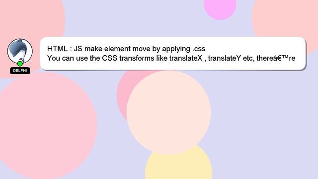 Move Element. Css HTML : JS make element move by applying .css - смотреть видео онлайн от ...