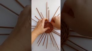 Плетеная салфетка как в икея . Прямая и обратная веревочка на круглом дне .