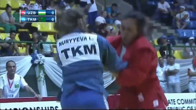 SAMBO. Asian Championships 2017. NURYYEVA (TKM) vs DAVLETOVA (UZB). Women 72 kg смотреть онлайн
