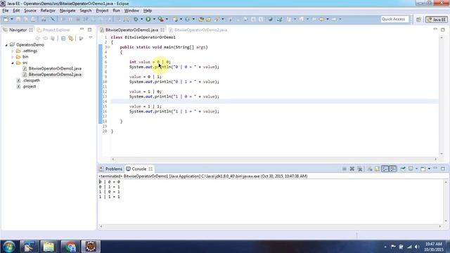 Java bitwise-OR Operator | Java Tutorial