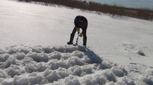 испытание ледобура с шуруповертом