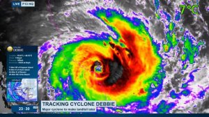 Cyclone Debbie Live Coverage - March 27, 23:00-00:00 UTC