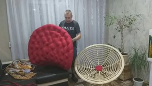 Кресло Папасан, плетёное .