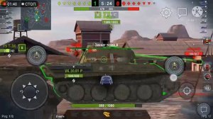 World of Tanks Blitz .Прохождения на телефоне android.Танк AT 8.Ребята выручили и затащили.