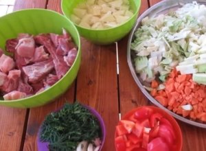 РАГУ Овощное с мясом  Рецепт.