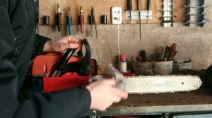 Как натянуть цепь на бензопиле