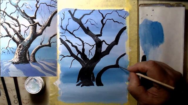 Как нарисовать дерево - Рисуем гуашью просто. Рисунки для срисовки смотреть онлайн