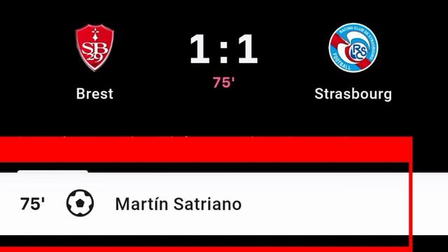 Martin Satriano Goal Vs Strasbourg | Brest Vs Strasbourg | 1-1 | смотреть онлайн