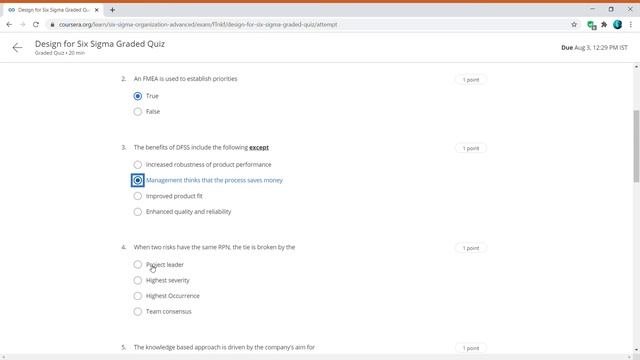Six Sigma and the Organization Advanced - Week 3 answers || Coursera смотреть онлайн