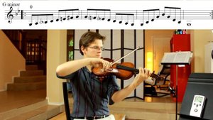 G Melodic Minor Scale, One Octave, Non Vibrato