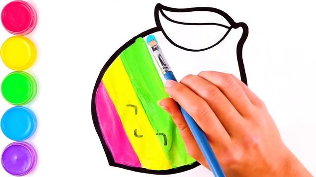 Учитесь рисовать и раскрашивать лимонную радугу для детей смотреть онлайн