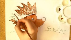 Рисуем ёжика! Как нарисовать ежа поэтапно, how to draw a hedgehog in stages