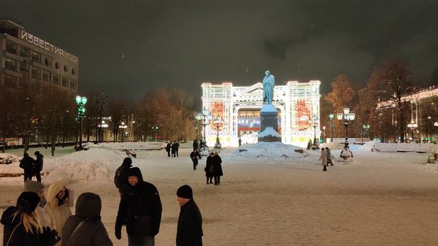 Новый год на Пушкинской площади Тверской улице Новопушкинском сквере и на Тверском бульваре #Moscow
