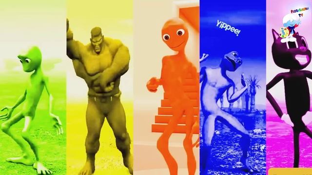 Челлендж разноцветные танцы Халк против мультяшный кот против инопланетян смотреть онлайн