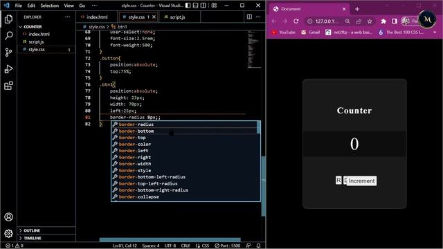 How to create a Counter Using JavaScript        #javascript #html #css #webdevelopment #webdesign