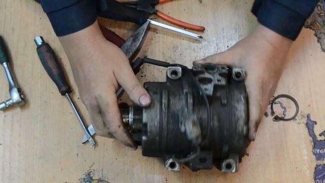 разбор компрессора кондиционера toyota