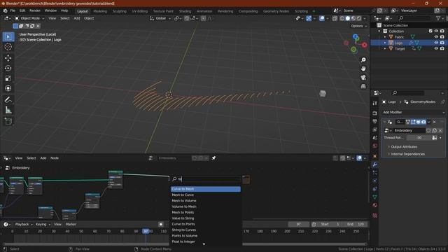 Make EMBROIDERY ANIMATIONS for LOGOS in Blender! | Weave Effect