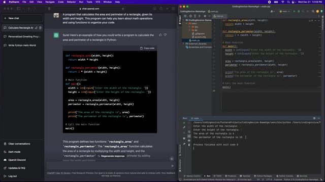 Coding 3 Beginner Programs in Python with ChatGPT