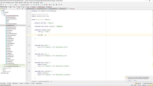 Kotlin Beginner | Kotlin | Training | Learn Kotlin By Making App | Companion objects