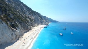 Best Beaches - Egremni Beach, Lefkada Greece - Deep House Drone 4K Footage