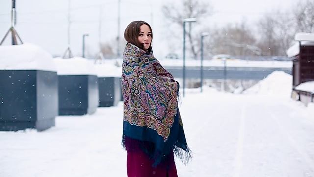 Платок шерстяной с шелковой бахромой "Колдовская ночь", вид 14