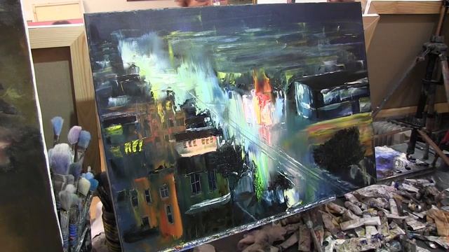 Огни ночного города Мастер класс Художник Игорь Сахаров смотреть онлайн