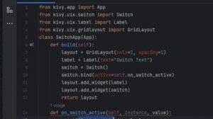 How to create Switch key in Kivy?  كيفية إنشاء مفتاح التبديل باستخدام Kivy