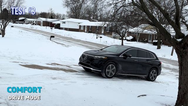 Mercedes EQS SUV - AWD Test on Snow/Ice - Comfort vs Off-Road Mode