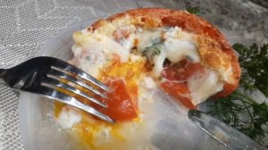 Помидоры с яйцом ,чесноком и сыром запечёные в аэрогриле!