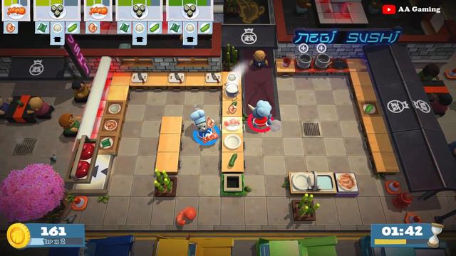 Overcooked! 2: Level 1-3 COOP 3 Stars Gameplay on Nintendo Switch