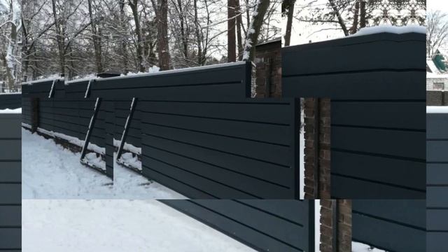 Металві паркани Жалюзі, Ранчо, Горизонт та Брус взимку. смотреть онлайн