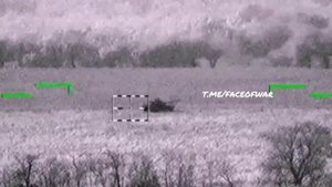 Уничтожение украинского танка Т-64/72 с помощью ПТУР «Вихрь»