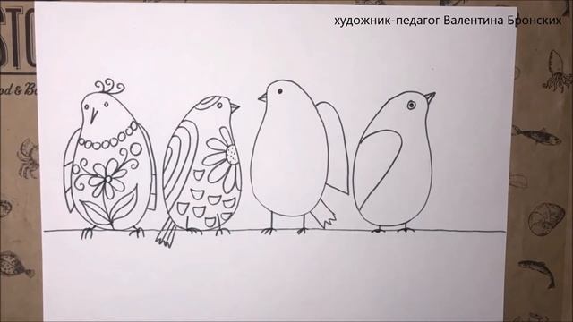 Как нарисовать птичек | Рисование для детей 6+ #рисунок #птички #фломастеры #длядетей
