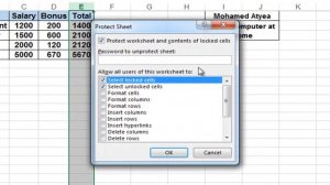 how to protect column in excel