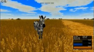 Zebra controlls ROBLOX WIld Savanna