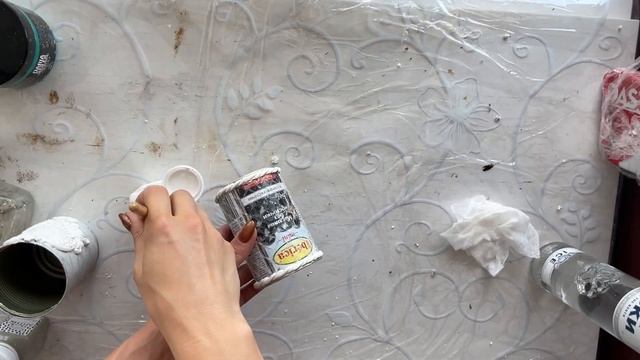 Декор жестянной банки. Состаренный подсвечник. Иммитация ржавчины. смотреть онлайн