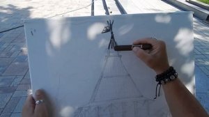 Рисую сигарой Кремль в Астрахани. Пленэр Астрахань, художник Черемных А.А. СигАрт