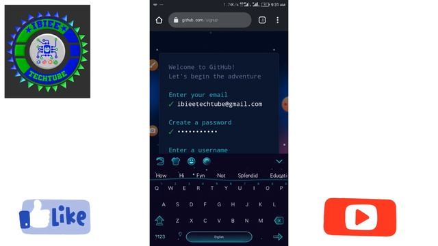 How to create github account on Android ibieetechtube