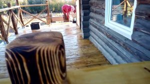 новая терраса с обжигом древесины