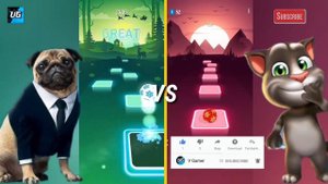 Tiles Hop - Baha Men - Who Let The Dogs Out VS Cut Talking Tom Song | V Gamer