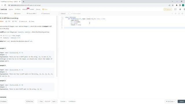 February 9/2022 LeetCode Challenge: K diff Pairs in an Array смотреть онлайн