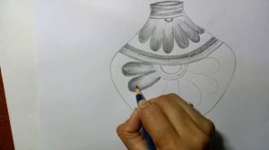 Decorative Earthen pot drawing || Pencil Drawing Tutorial